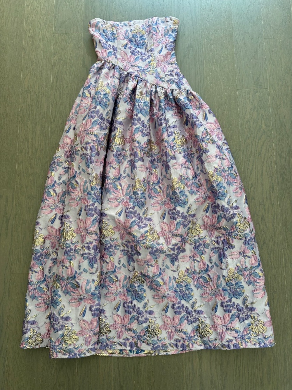 Elliatt Marlene Purple Pink Floral Asymmetrical Gown Dress Jacquard  SMALL - Picture 2 of 10